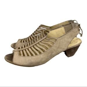 Paul Green Trisha Nubuck Slingback Heeled Sandal Size 5 1/2